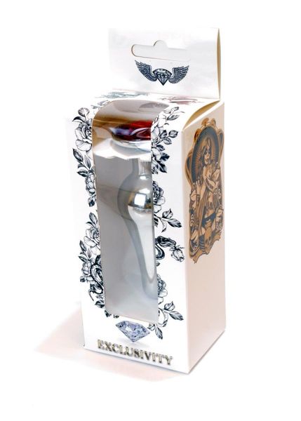 Plug-Jewellery Silver Butt Plug- Red zdjęcie 10