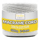 Sznurek do makramy bawełniany 3mm 300m biały