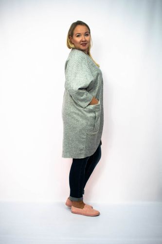 Sweter Blue Shadow jasno-szary PLUS SIZE na Arena.pl