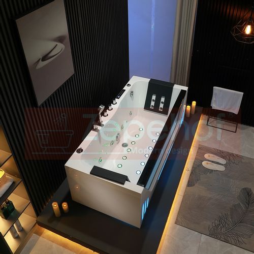 Wanna z hydromasażem EBX-7066 white prostokątna 170cmx78cmx61cm Wodosp na Arena.pl