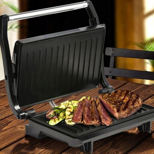 KONTAKTOWY GRILL ELEKTRYCZNY OPIEKACZ SKŁADANY TOSTER PANINI KANAPEK na Arena.pl
