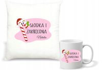 Zestaw PODUSZKA i KUBEK z nadrukiem ŚWIĄTECZNY PREZENT dla dziewczyny