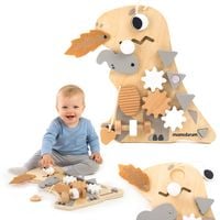 Drewniana tablica manipulacyjna Mamabrum Montessori 10 w 1 dinozaur