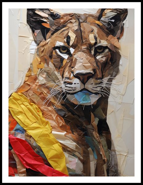 Plakat 60x80cm Papierowy Tygrys zdjęcie 3