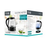 Czajnik Elektryczny Bezprzewodowy 1L Szklany LED Czarny 1630W Teesa
