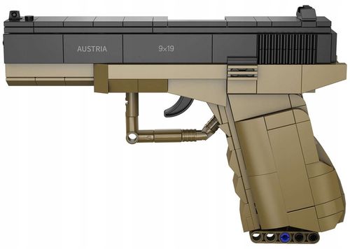 KLOCKI CADA BROŃ GLOCK 17 MECHANICZNY PISTOLET 338 ELEMENTÓW + 5 NABOI na Arena.pl
