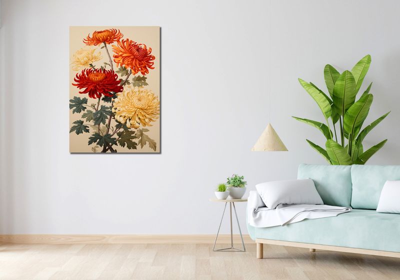 Obraz 70x100cm Tańczące Chryzantemy zdjęcie 2