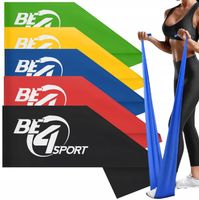 ZESTAW 5 TAŚM DO ĆWICZEŃ TRENINGU FLAT BAND REHABILITACYJNA 2M Opór 2-25kg