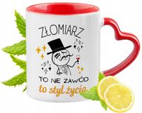 Kubek Czerwony Z Uszkiem W Kształcie Serca Dla Złomiarza Na Prezent