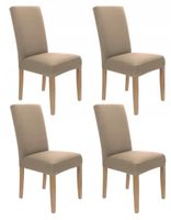 Zestaw 4Szt. Pokrowiec Na Krzesło Beżowy Elastyczny [21Db-4Szt]