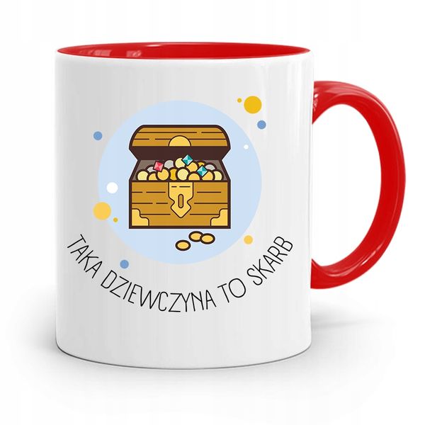 Kubek Czerwony Dla Dziewczyny Dziewczyna To Skarb Z Nadrukiem Ze Zdjęciem zdjęcie 1