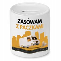 Skarbonka Dla Kuriera Zasówam Z Paczkami Z Nadrukiem Ze Zdjęciem