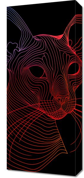Obraz 30x70cm Cyfrowa Kocica zdjęcie 1