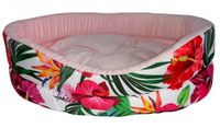 Śliczne kwiatowe legowisko z poduchą dla psa 75 x 67cm różowe - Robto EXX 7