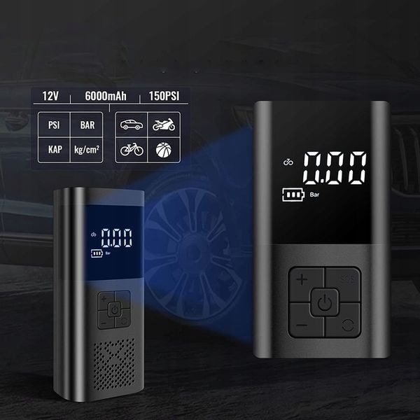 KOMPRESOR SAMOCHODOWY POMPKA DO ROWERU AKUMULATOR 6000 MAH zdjęcie 14