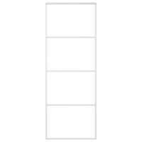 Drzwi przesuwne, matowe szkło ESG i aluminium, 76x205 cm, białe