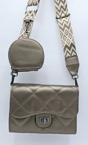 Victoria J. - torebka pikowana portfelik pasek BOHO metaliczny VJ-939 na Arena.pl