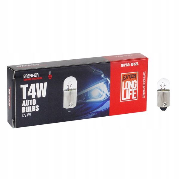 Bulbs T4W, 12V, 4W BA9S, 10 pcs. zdjęcie 1