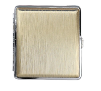 Złota Papierośnica Metalowa Gładkie Szczotkowane Wykończenie Gentelo