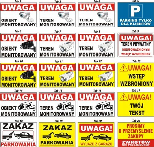 Tablica PCV Znak Parking tylko dla klientów tabliczka na Arena.pl