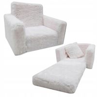 FOTELIK DLA DZIECI ROZKŁADANY FOTEL PLUSZOWY PUFA