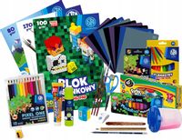 WYPRAWKA SZKOLNA XXL ASTRA 21 ELEMENTÓW klasa 1-3 + 10x ZESZYT W KRATKĘ A5