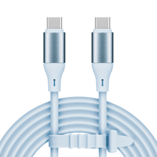 Kabel USB C - USB C 100 W 1 m silikonowy niebieski Kruger&Matz Basic na Arena.pl
