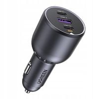Ładowarka samochodowa 130W 2x USB-C 1x USB-A - szara