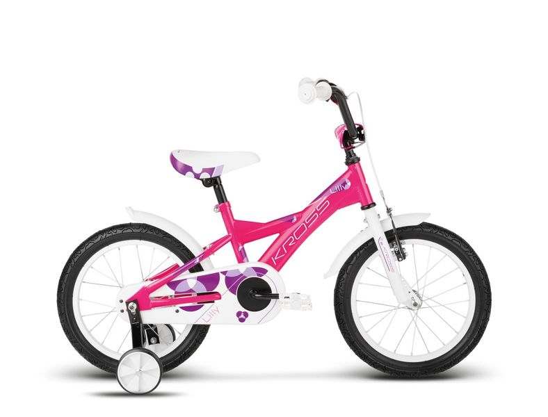 Rower Kross LILLY 16" różowyfioletowybiały połysk 2017 Arena.pl
