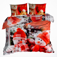 Pościel 3D bawełna satyna 200x220cm ŚWIĄTECZNE BAŁWANY