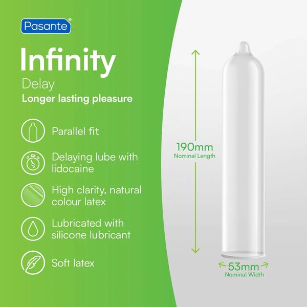pasante delay/infinity condoms 12 pcs zdjęcie 3