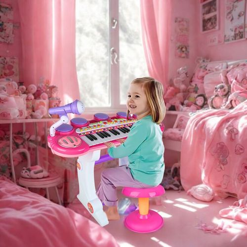 ORGANY ORGANKI KRZESEŁKO PIANINKO MP3 Z MIKROFONEM KEYBOARD USB DLA DZIECI na Arena.pl