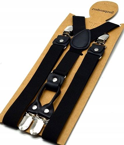 Męskie Mocne Szelki Czarne Do Spodni Elastyczne na Arena.pl