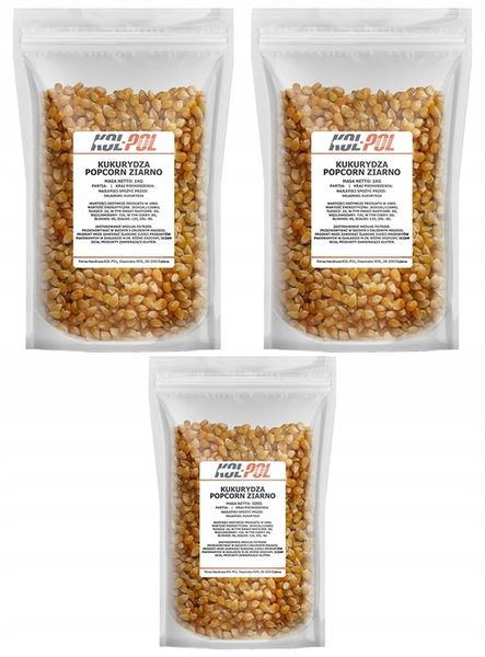KUKURYDZA POPCORN 2,5kg Ziarno do prażenia | KOL-POL zdjęcie 1