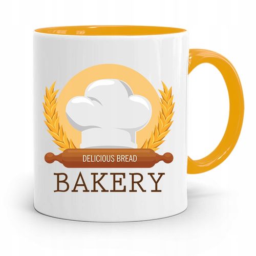 Kubek Żółty Dla Piekarza Bakery Delicious Bread Z Nadrukiem Ze Zdjęciem na Arena.pl