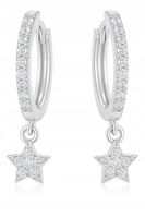 Kolczyki srebrne dla dziewczynki srebro 925 kółka gwiazdki na prezent