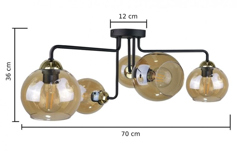 Lampa sufitowa 5xE27 MONDE GOLD zdjęcie 3
