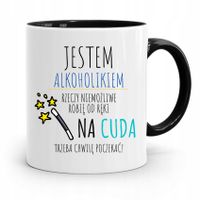 Dla Alkoholika Pijaka Kubek Czarny Na Prezent Z Nadrukiem Ze Zdjęciem