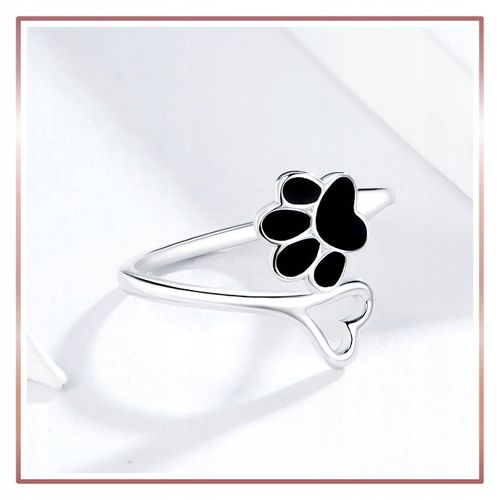 Srebrny Pierścionek Otwarty ŁAPKA PUPILA S925 na Arena.pl