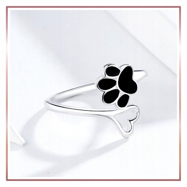 Srebrny Pierścionek Otwarty ŁAPKA PUPILA S925 zdjęcie 6