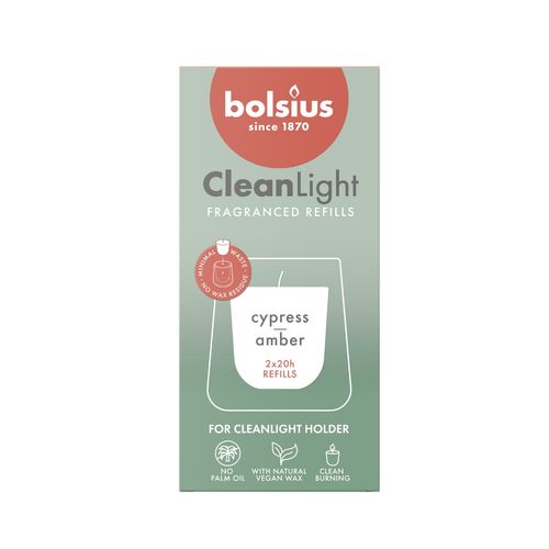 Świece zapach. do świecznika BOLSIUS CleanLight ~20h Cypress & Amber 2szt na Arena.pl