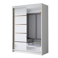 Szafa przesuwna LUNGO III 120-pojemna garderoba-BIAŁY