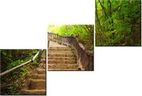 60 90CM OBRAZ 3 ELEM SCHODAMI GÓRĘ ŚCIENNY DRUK PŁÓTNO