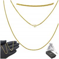 Łańcuszek Złoty Srebro pr, 925 Prezent Pozłacany Splot SPIGA 55 cm x 1,5 mm