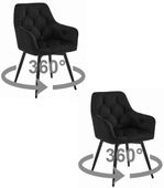 Krzesło JORK360 - czarny aksamit / nogi czarne x 2