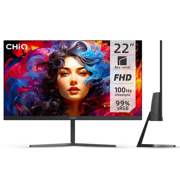 Monitor Bezramkowy 22" CHiQ 22F650,100 Hz + FreeSync, FHD PC zdjęcie 1