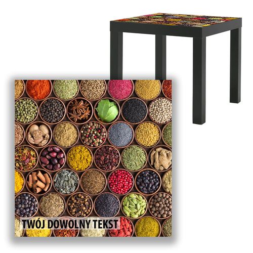 BLAT SZKLANY IKEA LACK Przyprawy w miseczkach z Twoim napisem 55x55cm 101b na Arena.pl
