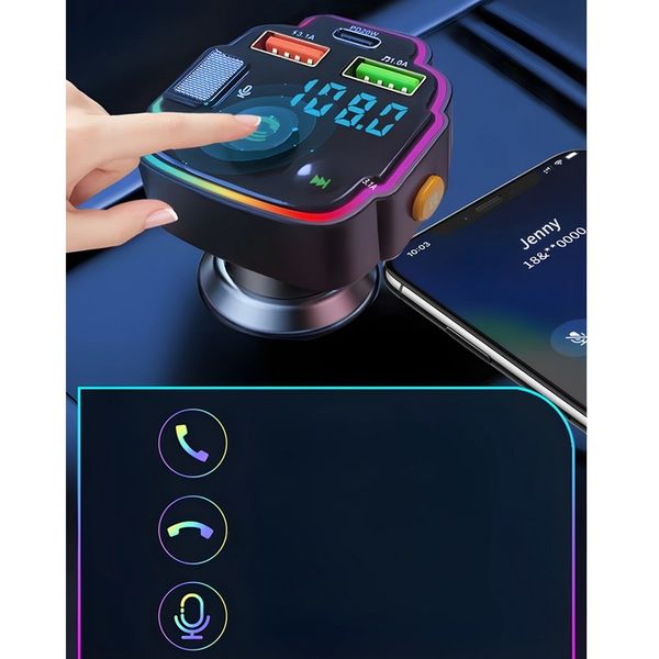 TRANSMITER SAMOCHODOWY BLUETOOTH FM 2X USB TRANSMITER WIELOFUNKCYJNY zdjęcie 5
