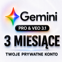 GEMINI PRO + VEO 3.1 3 MIESIĄCE PRYWATNE KONTO CHAT AI GOOGLE GEMINI
