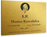 TABLICZKA NAGROBNA NAGROBKOWA ALUMINIOWA DIBOND UV srebrna złota 30x20